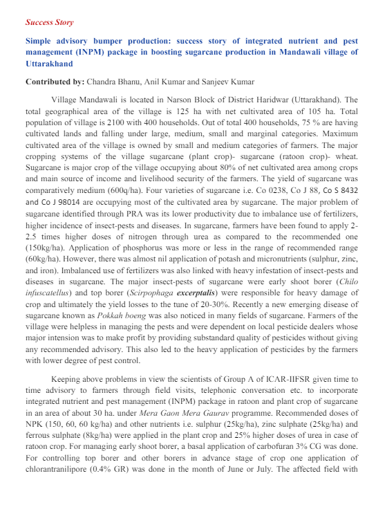 Climate Resilient Agriculture Production Systems for Madhya Pradesh